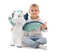 NICI Cuddly Toy, Dragon Zafura, 50 cm, White, Soft Plush with Glitter Effect, Soft Stuffed Toy for Cuddling and Playing for Children and Adults - 62433