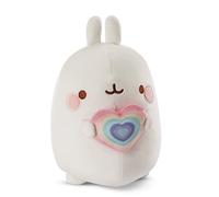 NICI Cuddly Toy Molang with a Rainbow Heart 12 cm I Lovable Social Media & TV Star to Cuddle, Play & Love - 48223