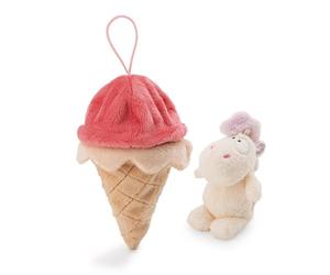 NICI Cuddly Toy Unicorn Creamy Pink 10 cm, in Ice-Cream with Loop, Colourful, Soft Plush Toy, Cute Stuffed Toy for Cuddling & Playing With, Great Gift Idea for Children and Adults, 61914