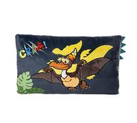 NICI Dino Orny Cushion 43 x 25 cm - Rectangular Cuddly Cushion with Cute Dinosaur Motif, Decorative Cushion for Children & Adults, 48821, Great Gift Idea, Blue