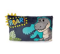 NICI Dino Tony-Rex 43 x 25 cm Rectangular Cuddly Cushion with Cute Dinosaur Motif, Decorative Cushion for Children & Adults, 48819, Great Gift Idea, Blue