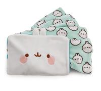 NICI Fleece blanket & bag in 1 MOLANG (blanket:100x180cm/bag:40x26cm) white - Convertible Travel Blanket Case, Airplane Blanket with Soft Case, Carry-on Strap