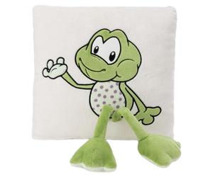 Nici Fridolin Frog Square Cushion 30x30 Cm Green Kids