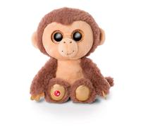 NICI 46945 safari Original - Glubschis Monkey Hobson 15 cm - Cute Cuddly Toys - Fluffy Stuffed Big Glittery Eyes - Plush Zoo Animals to Cuddle & Play, Brown/Beige
