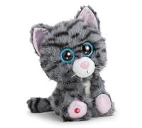 NICI GLUBSCHIS Nomelia the Tabby Cat Soft Toy, Stuffed Animal Made of Soft Plush, Cute Plush Toy for Cuddling and Playing, for Children and Adults, Great Gift Idea, 25 cm, Grey - 63035