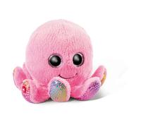 NICI Glubschis: The Original Cuddly toy Octopus Poli 22 cm - Sea creature plush toys for soft toy lovers, Pink stuffed animal with big glittery eyes for cuddling & playing