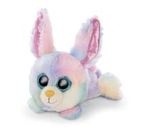 NICI Glubschis: The Original - Glubschis Bunny Rainbow Candy 15cm - Lying Down Rabbit with Big, Glittery Eyes - Fluffy Soft Toys for Cuddly Toy Lovers