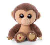 NICI 46949 safari Does not apply Original - Glubschis Monkey Hobson 25 cm - Cute cuddly toys - Fluffy stuffed big glittery eyes - Plush Zoo animals to cuddle & play, Brown/Beige