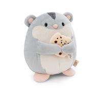 NICI soft toy hamster Shai 16cm with cookie in gift box 11x12x6,5cm grey - Cuddly cute plush to snuggle and play with, for children & adults, great gift idea - 61150