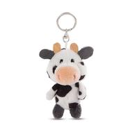 NICI Key Fob, Cow Cowluna, 10 cm, White, Loyal Companion for Rucksack or Bag, Key Holder for Children and Adults, 62245
