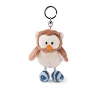 NICI Key holder owl Oscar 10cm brown with rotatable head - Cuddly animal pendant with key ring for lanyard, key ring & more