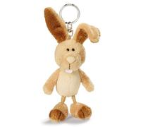 NICI Key holder rabbit 10cm brown - Soft toy companion cuddly animal pendant with metal ring to hang on keys, cord, bag, and more
