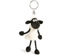NICI Key holder Shaun the sheep 10cm white - Sustainable companion cuddly animal pendant with metal ring to hang on keys, cord, bag, and more