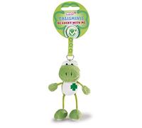 NICI Key holder Talisminis frog 7cm green - Cuddly animal pendant with key ring for lanyard, key ring & key holder Lucky bag charm with message