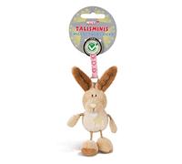 NICI Key holder Talisminis rabbit 7cm beige - Cuddly animal pendant with key ring for lanyard, key ring & key holder Lucky bag charm with message