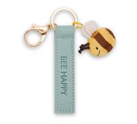 NICI Keyholder Bee happy PU band 10cm with bee - turquoise - A loyal companion for backpacks or bags, keychain for key rings & key holders for all ages | 62000