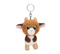 NICI Keyholder GLUBSCHIS Goat Zoggy 9cm brown - Soft toy companion cuddly animal pendant with metal ring to hang on keys, cord, bag, and more