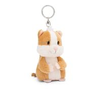 NICI Keyholder hamster 9cm beige - Sustainable companion cuddly animal pendant with metal ring to hang on keys, cord, bag, and more