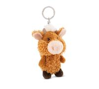 NICI Keyholder highland cattle McMooray 10cm brown - Soft toy companion cuddly animal pendant with metal ring to hang on keys, cord, bag, and more