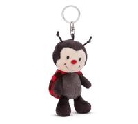 NICI Keyholder ladybird 10cm black - Sustainable companion cuddly animal pendant with metal ring to hang on keys, cord, bag, and more