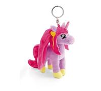 NICI 49964 Keyholder Lissy Pony Unicorn Mandy 10cm Soft Toy Companion Cuddly Animal Pendant with Metal Ring to Hang on Keys, Cord, Bag, and More, Purple-Pink