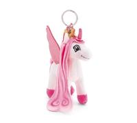 NICI 49961 Keyholder Lissy Pony Unicorn Tamani 10cm Soft Toy Companion Cuddly Animal Pendant with Metal Ring to Hang on Keys, Cord, Bag, and More, White-Pink