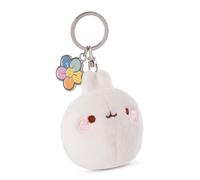 NICI Keyholder MOLANG 6cm white - Soft toy companion cuddly animal pendant with metal ring to hang on keys, cord, bag, and more