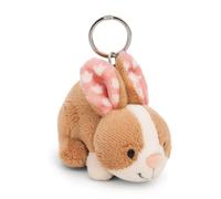 NICI Keyholder rabbit Hopsala 10cm - brown - Plush companion for backpack or bag, cuddle charm with metal ring for keychain & key holder | 61620
