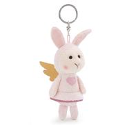 Nici Keyholder your guardian angel rabbit with heart 10cm pink - Soft toy companion cuddly animal pendant with metal ring to hang on keys, cord, bag, and more