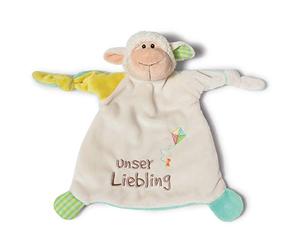 NICI Lamb Monny 'Unser Liebling' Comforter 25 x 25 cm - Cuddle Blanket from 0+ Months - Cuddly Blanket for Babies & Toddlers - Baby Cuddly Toy/Cuddle Blanket - Comfort Blanket for Girls and Boys -