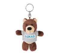 NICI Lukas 44682 Key Ring Bear with T-Shirt 10 cm Brown