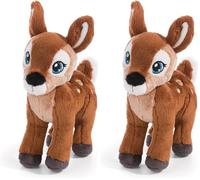 Nici Mala Magic Cuddly Plush Fawn, 17cm Brown Standing - Sustainable Cute Toys For Kids & Adults (Pack of 2)