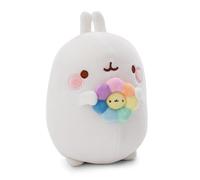 NICI Molang cuddly toy 16cm with rainbow flower in gift box - cute soft toy to cuddle and play with, Molang cuddly toy for cuddly toy lovers - 61164