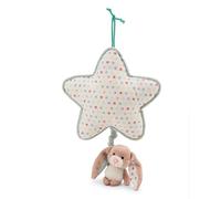 NICI Music box star 21x20cm with bunny Fjella 9cm - white - Cuddly toy and sleep aid for babies and toddlers from birth, NICI soft toy for boys and girls Ideal for bed, pram & cradle - 61882