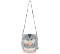 NICI mymochi Hamster Shai Shoulder Bag, 16 x 17 cm, Grey, Fashionable Kawaii Shoulder Purse in Cute Design, Soft Plush Crossbody, 61819