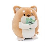 NICI MYMOCHI soft toy dog Hiro 27cm with bubble tea beige - Cuddly sweet plush for cuddling and playing, for children & adults, great gift idea - 61158