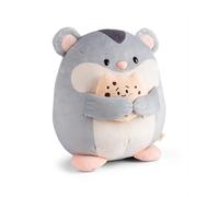 NICI MYMOCHI soft toy hamster Shai 27cm with cookie grey - Cuddly sweet plush for cuddling and playing, for children & adults, great gift idea - 61156