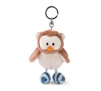 NICI Key holder owl Oscar 10cm brown with rotatable head - Cuddly animal pendant with key ring for lanyard, key ring & more