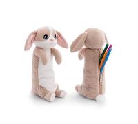 NICI Pencil pouch bunny 12x12x25cm brown - Fluffy pencil case for girls and women, school bag, office or cosmetic pouch, soft plush pouch