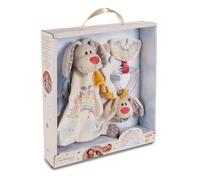 Nici Set & Rattle Ring Guardian-bunny Dein Schutzengel In Gift Box Doudou 32x30x6.3 Cm Beige