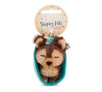 NICI Sleeping Pets Keyring, Yorkshire Terrier Dog in Basket Keyring, 8 cm, Brown, Loyal Companion for Backpack or Bag, Key Holder for Kids and Adults, 61605