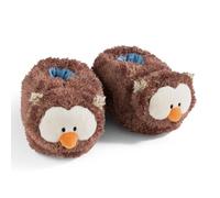 NICI Slipper owl Oscar size (M) 34-37 brown - Sustainable warm cuddly toy slippers for boys and girls - animal shoes with non-slip soles - slippers