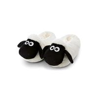 NICI Slippers, Shaun the Sheep, Size L (6.5-9.5 UK/40-43 EU), White, Warm Cuddly Toy Slippers Made of Plush for Children and Adults, Animal Shoes with Non-Slip Sole, 62341
