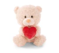 NICI Kuscheltier Bär mit Herz 18cm - beige - Fluffy plush, cute to cuddle and play with, for children & adults, great gift idea | 61558