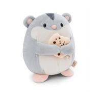 NICI soft toy hamster Shai 16cm with cookie in gift box 11x12x6,5cm grey - Cuddly cute plush to snuggle and play with, for children & adults, great gift idea - 61150