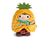 NICI soft toy ladybird Dozz 8cm with coconut & pineapple costume in gift box 8,5x6,5x10cm - white - Fluffy plush, cute to cuddle and play with, for children & adults, great gift idea - 61651