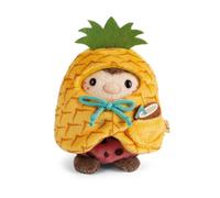NICI soft toy ladybird Dozz 8cm with coconut & pineapple costume in gift box 8,5x6,5x10cm - white - Fluffy plush, cute to cuddle and play with, for children & adults, great gift idea - 61651
