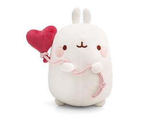 NICI soft toy MOLANG with heart-shaped balloon 24cm in gift box white - Cuddly sweet plush for cuddling and playing, for children & adults, great gift idea - 61674