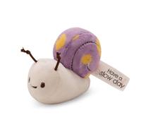NICI Soft toy snail 12cm with message Have a slow day - lilac - Fluffy plush, cute to cuddle and play with, for children & adults, great gift idea | 61639
