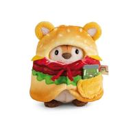 NICI soft toy tiger Tiggy 8cm with pickle jar & hamburger costume in gift box 8,5x6,5x10cm - white - Fluffy plush, cute to cuddle and play with, for children & adults - 61656